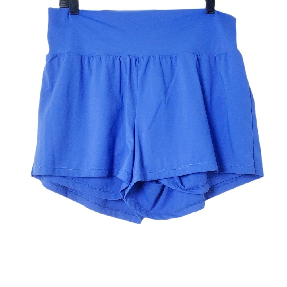 Halara Cool Touch Yoga Shorts Blue High Waisted Hidden Pocket Size XL GV8U6 - Picture 2 of 13